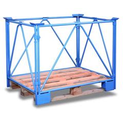 Vorschau: Palettenaufsatzrahmen für Industriepalette - 2.000 kg - Höhe 1.200 mm - 3-fach stapelbar - Diagonalstreben - lichtblau online kaufen - Verwendung 1