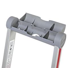 Vorschau: Einseitige Stufenstehleiter - zuklappbare Ablageschale mit Eimerhaken - rutschfester Stand - Aluleiter - 2.360 mm online kaufen - Verwendung 2