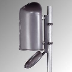 Ovaler Abfallbehälter für Wand-/Pfostenmontage - 45 l - mit Aufkleber - kobaltblau online kaufen - Verwendung 3
