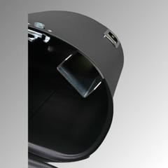 Vorschau: Ovaler Abfallbehälter mit Ascher - 45 l - Pfosten- oder Wandmontage - kobaltblau online kaufen - Verwendung 4