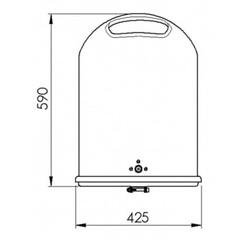 Vorschau: Ovaler Abfallbehälter mit Ascher - 45 l - Pfosten- oder Wandmontage - kobaltblau online kaufen - Verwendung 5