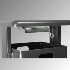 Vorschau: Stand-Abfallbehälter rechteckig - Vol. 40 l - mit Ascher - zum Einbetonieren - Eisenglimmer/Eisenglimmer online kaufen - Verwendung 2