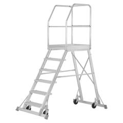 Fahrbare Podesttreppe - einseitig begehbar - 8 Stufen - Höhe 2.950 mm - Hymer