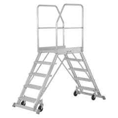 Fahrbare Podesttreppe - beidseitig begehbar - Stufenzahl 2x6 - Höhe 2.450 mm - Hymer online kaufen - Verwendung 1