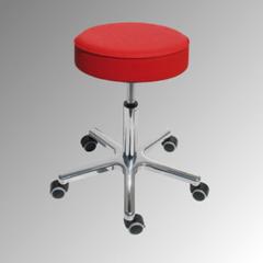 Vorschau: Drehhocker - Sitzhöhe 540-720 mm - Kunstleder feuerrot - Aluminium Fußkreuz mit Rollen online kaufen - Verwendung 1