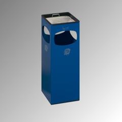 Abfalleimer mit Ascher - Volumen 29 l - eckig - 660 x 250 x 250 mm (HxBxT) - enzianblau online kaufen - Verwendung 1