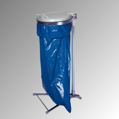 Müllsackständer - für einen 120 l Sack - 980 x 500 x 530 mm (HxBxT) - verzinkt - Deckel Kunststoff, silber