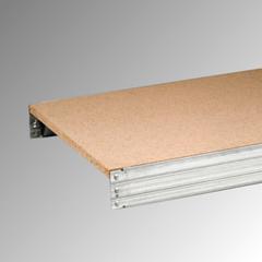 Vorschau: Fachbodenregal mit Tiefenriegel - Holzböden - 250 kg - (HxBxT) 2.500 x 1.695 x 300 mm - Anbauregal - verzinkt online kaufen - Verwendung 4