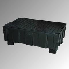 Vorschau: PE-Auffangwanne mit Sockelfüßen - 224 l - 600 kg - 440 x 1.205 x 805 mm - schwarz - PE-Gitterrost online kaufen - Verwendung 1