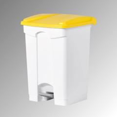 Wertstoffsammler aus Kunststoff - Volumen 45 l - 600 x 410 x 390 mm (HxBxT) - Behälter weiß - Deckel gelb