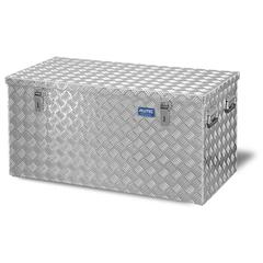 Riffelblech Aluminiumbox - Transportbehälter - Deckel Gasdruckdämpfer - Griffe und Verschlüsse aus Edelstahl - 250 l Vol. - 520 x 1.022 x 525 mm