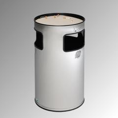 Abfalleimer mit Ascher - Edelstahl - Volumen 69 l - 750 x 420 x 420 mm (HxBxT) - Aschereinsatz Stahl, schwarz online kaufen - Verwendung 1