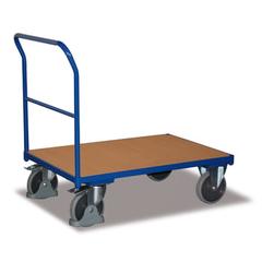 Plattform-Transportwagen - Basis-Schiebebügelwagen - Traglast 500 kg - Ladefläche 700 x 1.030 mm (BxT) - enzianblau online kaufen - Verwendung 1