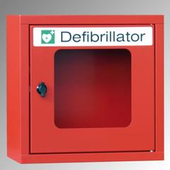 Vorschau: Defibrillatorenschrank mit akustischem und optischem Alarm - 490x400x220 mm (HxBxT) - Sichtfenster - feuerrot online kaufen - Verwendung 5