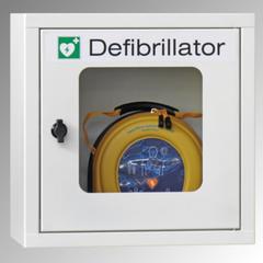 Vorschau: Defibrillatorenschrank mit akustischem und optischem Alarm - 490x400x220 mm (HxBxT) - Sichtfenster - feuerrot online kaufen - Verwendung 6