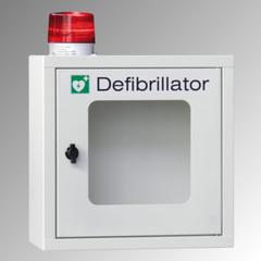 Vorschau: Defibrillatorenschrank mit akustischem und optischem Alarm - 490x400x220 mm (HxBxT) - Sichtfenster - feuerrot online kaufen - Verwendung 2
