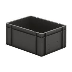 Vorschau: Transport-Stapelbehälter - Volumen 12,5 l - ESD - PP, schwarz - 145 x 300 x 400 mm (HxBxT) - 4 Stk. online kaufen - Verwendung 1