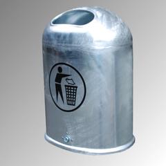 Vorschau: Ovaler Abfallbehälter für Wand-/Pfostenmontage - 45 l - mit Aufkleber - kobaltblau online kaufen - Verwendung 1