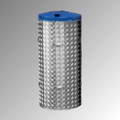 Abfallbehälter aus Edelstahl u. Alu-Duett-Blech - Inh. 120 l - Deckelfarbe blau