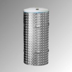 Vorschau: Abfallbehälter aus Edelstahl u. Alu-Duett-Blech - Inh. 120 l - Deckelfarbe grau online kaufen - Verwendung 1