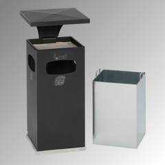 Vorschau: Abfallbehälter-Aschenbecher für Außen (HxBxT)910x395x395 mm - Farbe schwarzgrau online kaufen - Verwendung 2