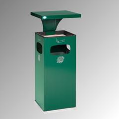 Abfallbehälter-Aschenbecher für Außen (HxBxT)910x395x395 mm - Farbe moosgrün