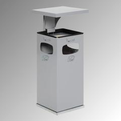 Abfallbehälter-Aschenbecher für Außen (HxBxT)910x395x395 mm - Farbe silber