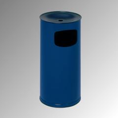 Abfallsammler - schwarzer Ascheraufsatz - rund - Volumen 44 l - 710 x 355 x 355 mm (HxBxT) - enzianblau