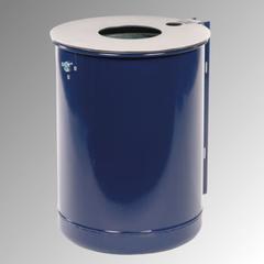 Vorschau: Rund-Abfallbehälter - Edelstahldeckel - 50 l - Ascher - anthrazitgrau online kaufen - Verwendung 1