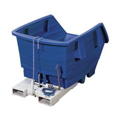 PE-Kippbehälter - 500 l - 150 kg - 790x960x1530 mm - Staplertaschen - blau