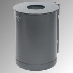 Vorschau: Rund-Abfallbehälter mit Deckelscheibe - 50 l - anthrazitgrau online kaufen - Verwendung 1