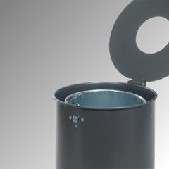 Vorschau: Rund-Abfallbehälter mit Deckelscheibe - 50 l - anthrazitgrau online kaufen - Verwendung 2