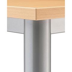 Vorschau: Schreibtisch, BxTxH 1200x800x685-810 mm, höhenverstellbar, 4-Fuß-Gestell, Platten-/Gestellfarbe eiche/weißalu online kaufen - Verwendung 4