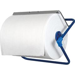 Wandhalter für Putztuchrollen bis 400 mm breite, Metall blau, BxTxH 500x230x312 mm