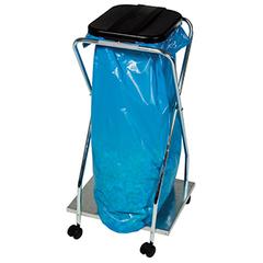 Müllsackständer für 1x70-l-Müllsack, mit Klemmring, fahrbar, mit schwarzem Kunststoffdeckel, BxTxH 640x640x930 mm online kaufen - Verwendung 1