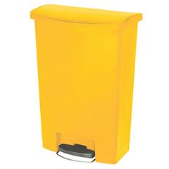 Tret-Abfallsammler, Kunststoff, Volumen 90 l, BxTxH 570x353x826 mm, Pedal an breiter Seite, gelb