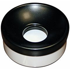 Tischascher, Durchm.xH mm 90x40 mm, Vol. 0,2 l, Behälter weiß,Deckel RAL 9005 schwarz