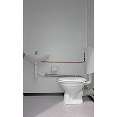 Toilettenbox, verzinkt, inkl. Eckwaschbecken, Tiefspülklosett und 160 l Frischwassertank, BxTxH 1400x1250x2425 mm online kaufen - Verwendung 2