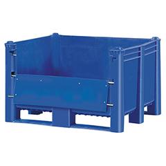Palettenbox aus PE, Wände und Boden durchbrochen, Gewicht 37 kg, Volumen 600 l, BxTxH 1200x1000x740 mm