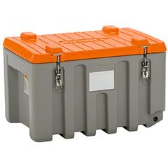 Materialbox, Polyethylen, grau/orange, Volumen 150 l, BxTxH 800x600x530 mm, Gewicht 14 kg