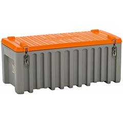 Materialbox, Polyethylen, grau/orange, Volumen 250 l, BxTxH 1200x600x540 mm, Gewicht 18 kg