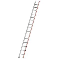 Stufen-Anlegeleiter, 15 Stufen, Leiterlänge 3980 mm, B. 405 mm, Gewicht 9,8 kg