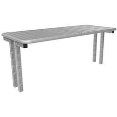 Tisch mit Drahtgitterplatte, Füße feuerverzinkt, ortsfest zum Einbetonieren BxTxH 1795x770x730 mm, RAL 9006 online kaufen - Verwendung 1