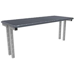 Tisch mit Drahtgitterplatte, Füße feuerverzinkt, ortsfest zum Einbetonieren BxTxH 1795x770x730 mm, DB 703