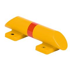Rammschutz-Balken, Spezialkunststoff, Länge 400 mm, Durchm. 80 mm, gelb mit schwarz/roten Streifen