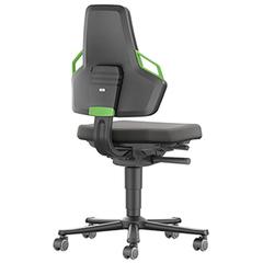 Arbeitsdrehstuhl mit autom. Gewichtregulierung, Sitz Supertec schwarz, Griffe grün, Rollen, Sitz Höhe 450-600 mm online kaufen - Verwendung 1