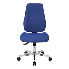 Bürodrehstuhl, Sitz-BxTxH 480x560x430-510 mm, Lehnenh. 600 mm, Punkt-Synchronm., extra breiter Muldensitz, Sitztiefenverstellung, blau