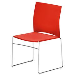 Vorschau: Stapelstuhl, Kunststoffsitz + -rücken, rot, Sitz-BxTxH 440x430x460 mm, Kufengestell verchromt online kaufen - Verwendung 1