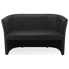 Sofa Club, 2-sitzer, BxTxH 1290x630x770 mm, Sitz BxT 1066x500 mm, Kunstleder, schwarz