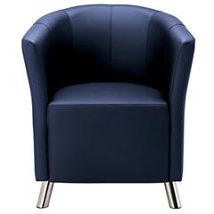 Sessel Club PLUS, BxTxH 700x600x760 mm, Sitz BxT 480x480 mm, Kunstleder, blau, Füße verchromt